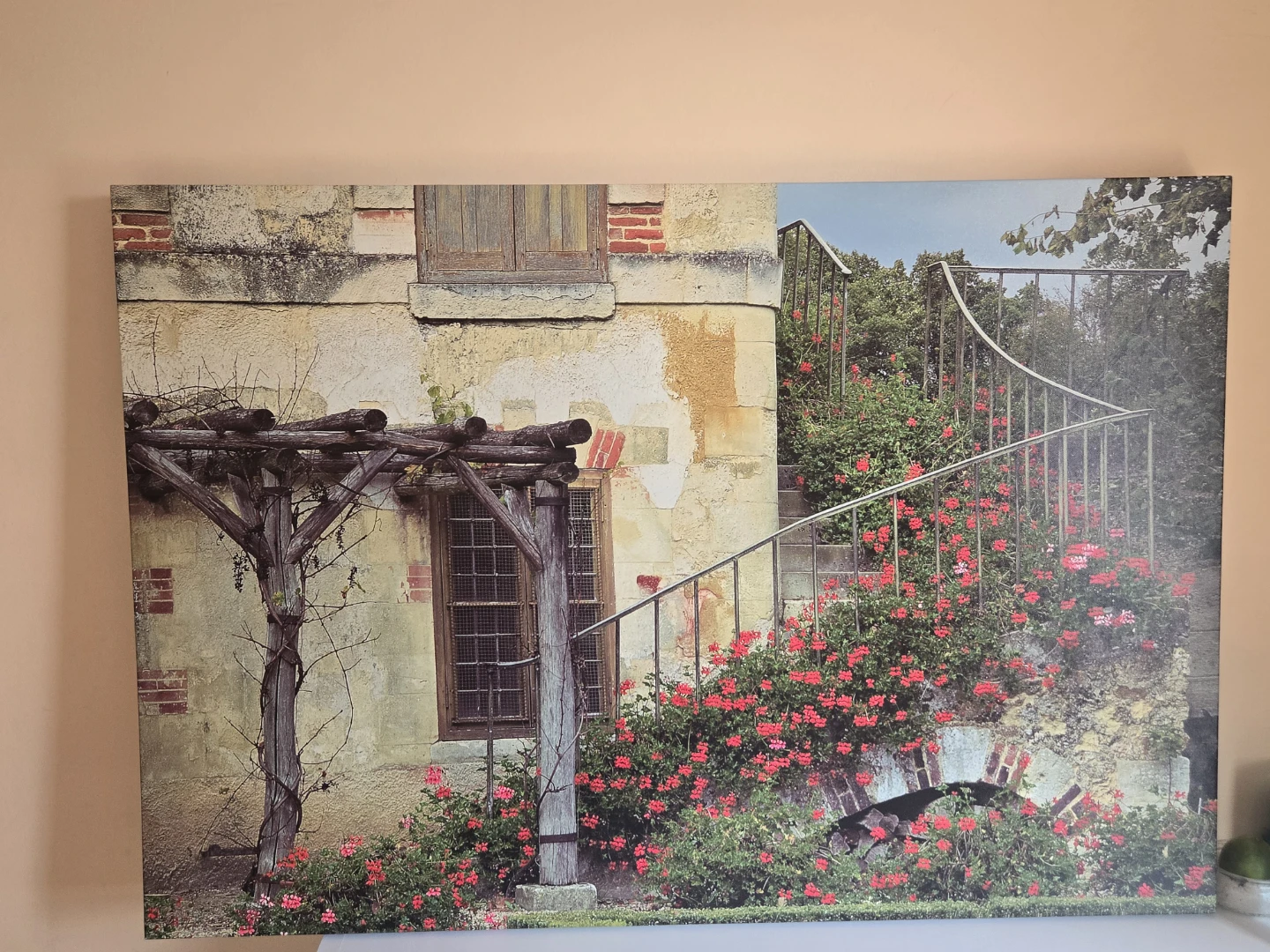 Canvas Print of French Countryside Courtyard