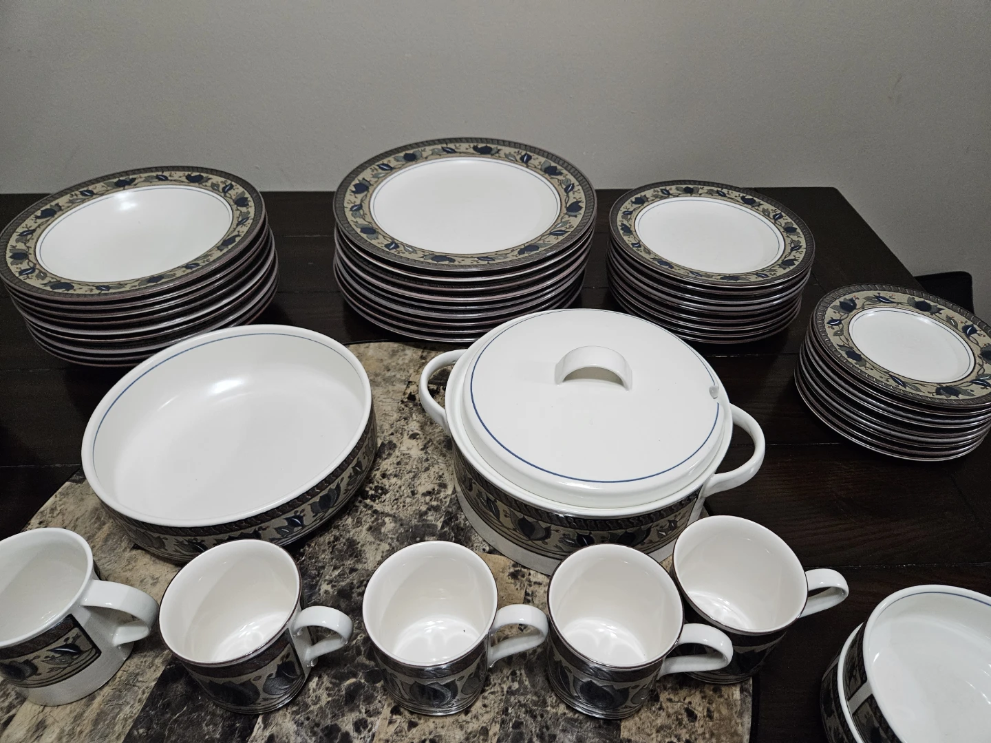 collection of Mikasa Intaglio "Arabella" stoneware dinnerwar