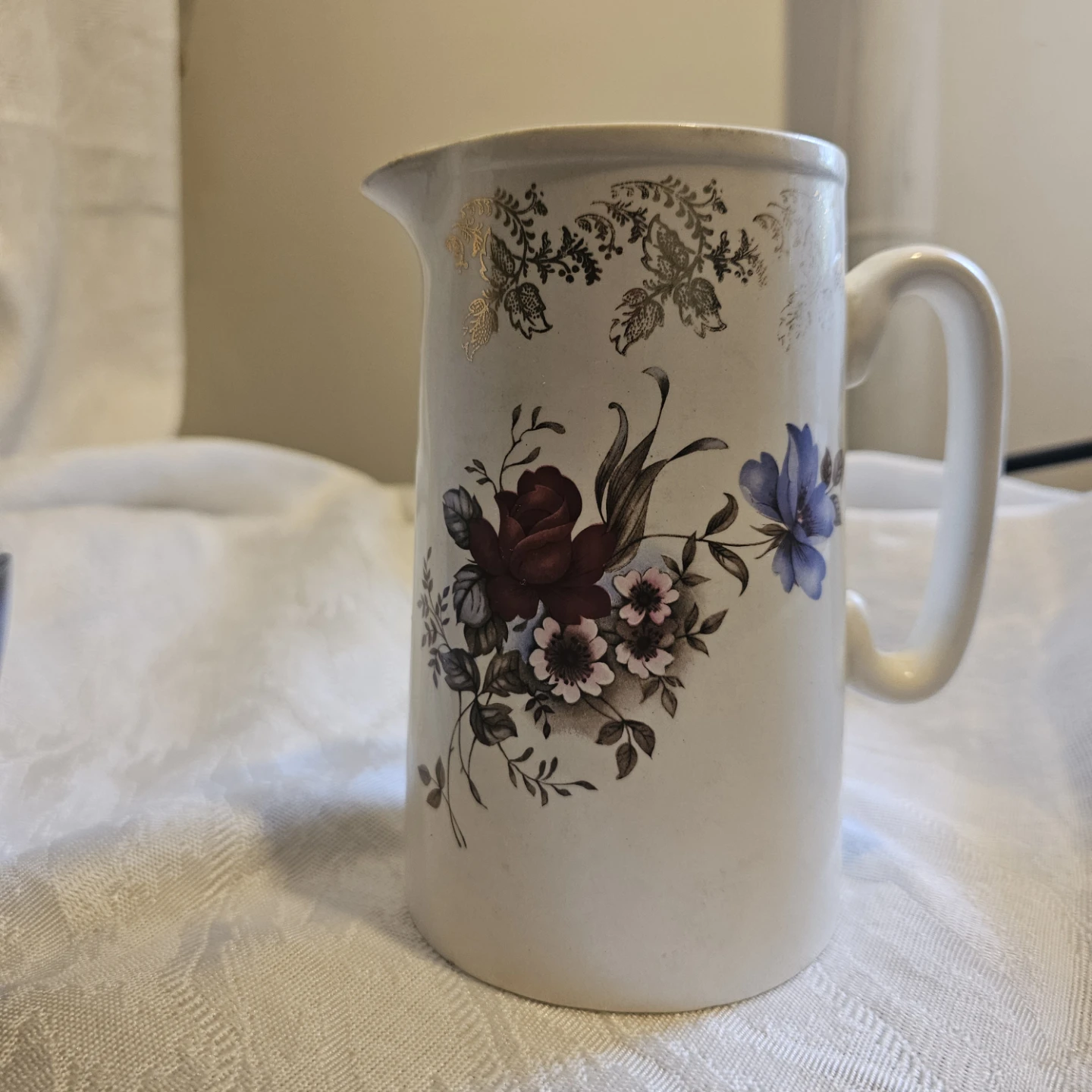 Vintage-style -  Floral Ceramic Pitcher