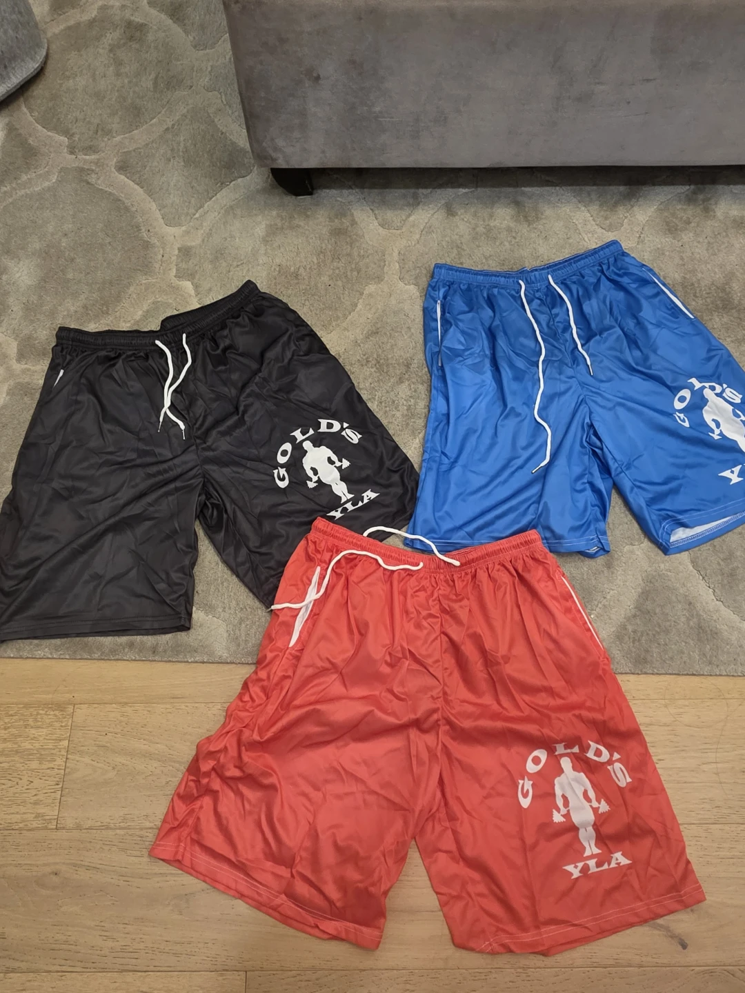 3 Large Gold's YLA Athletic Shorts