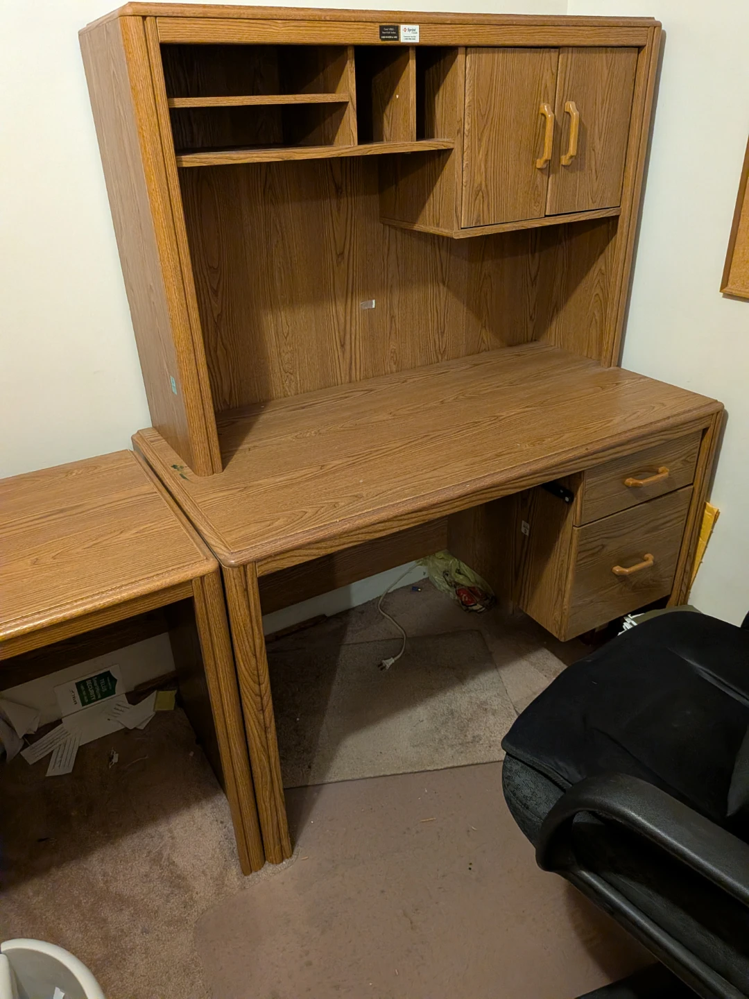 Wooden Desk with Hutch - photo 2
