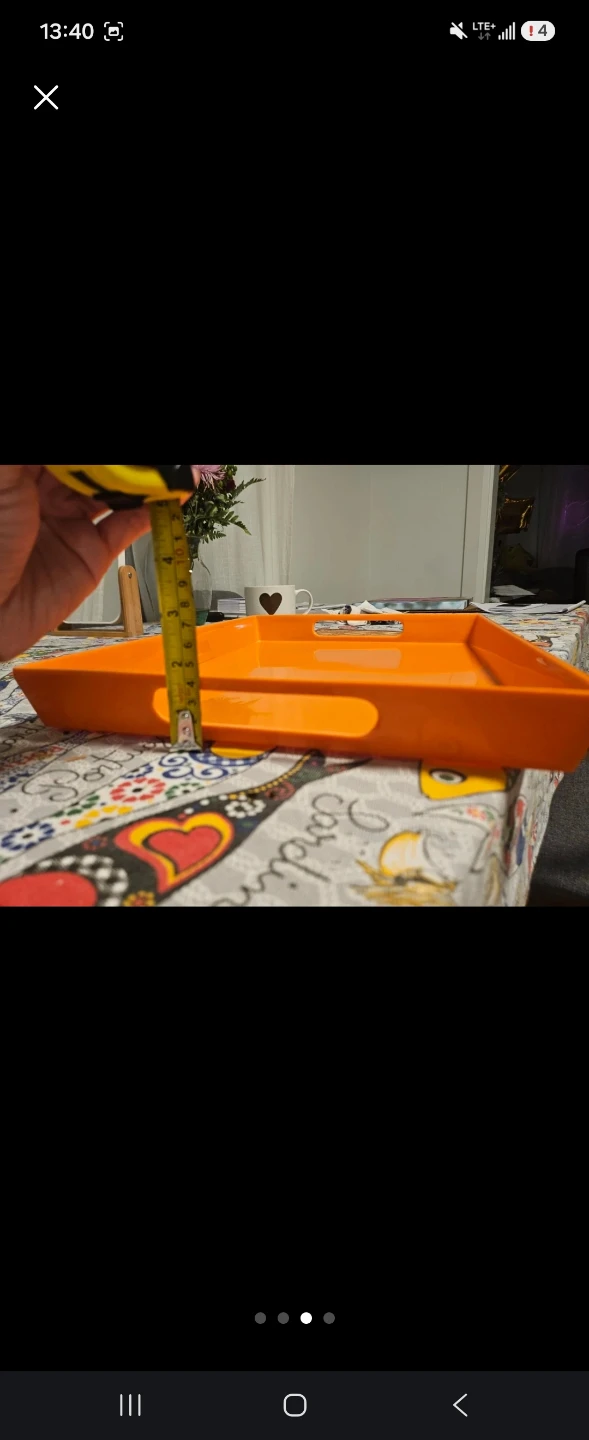 Orange Serving Tray with Handles - photo 3