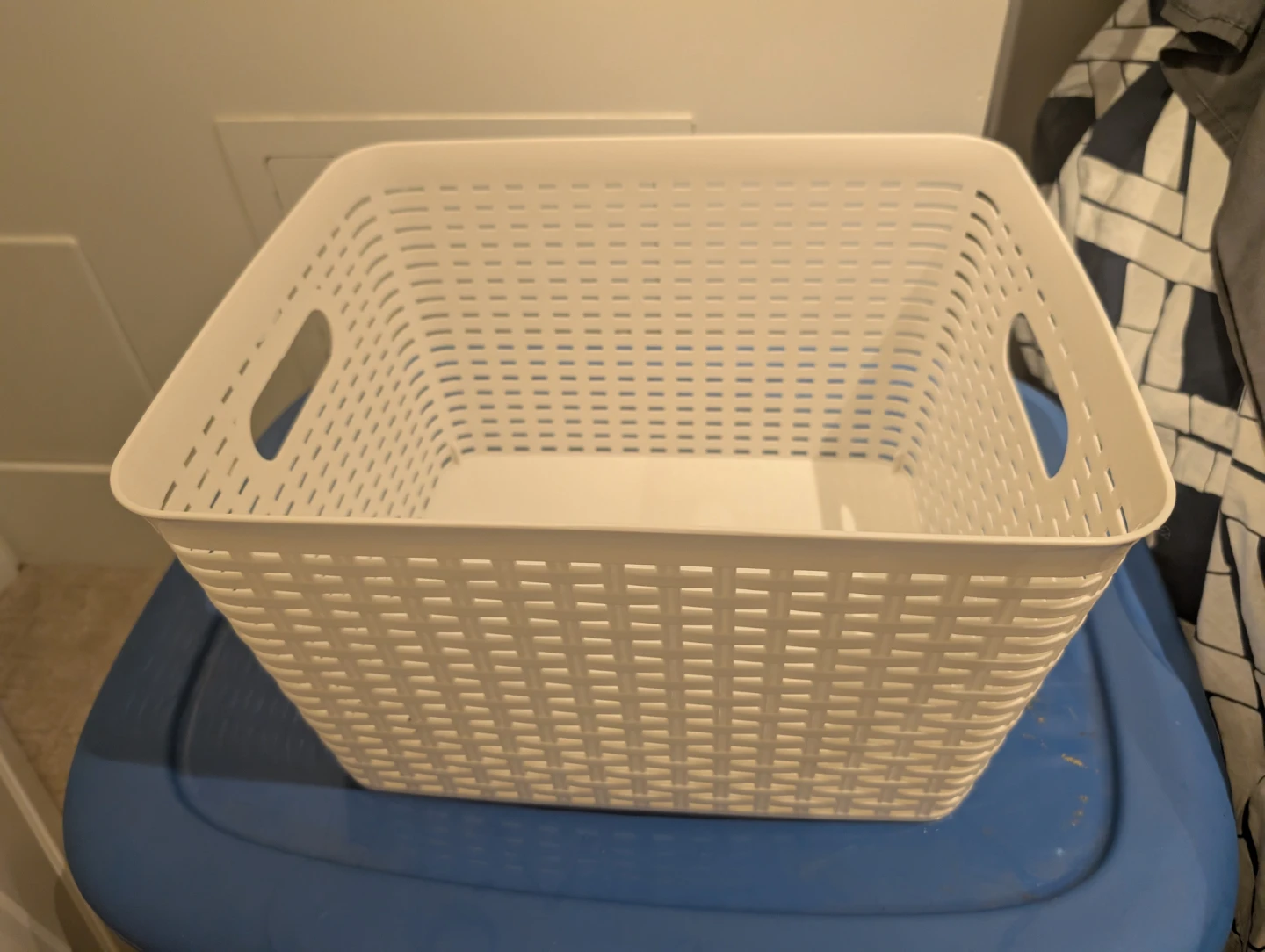 White Storage Basket with Handles