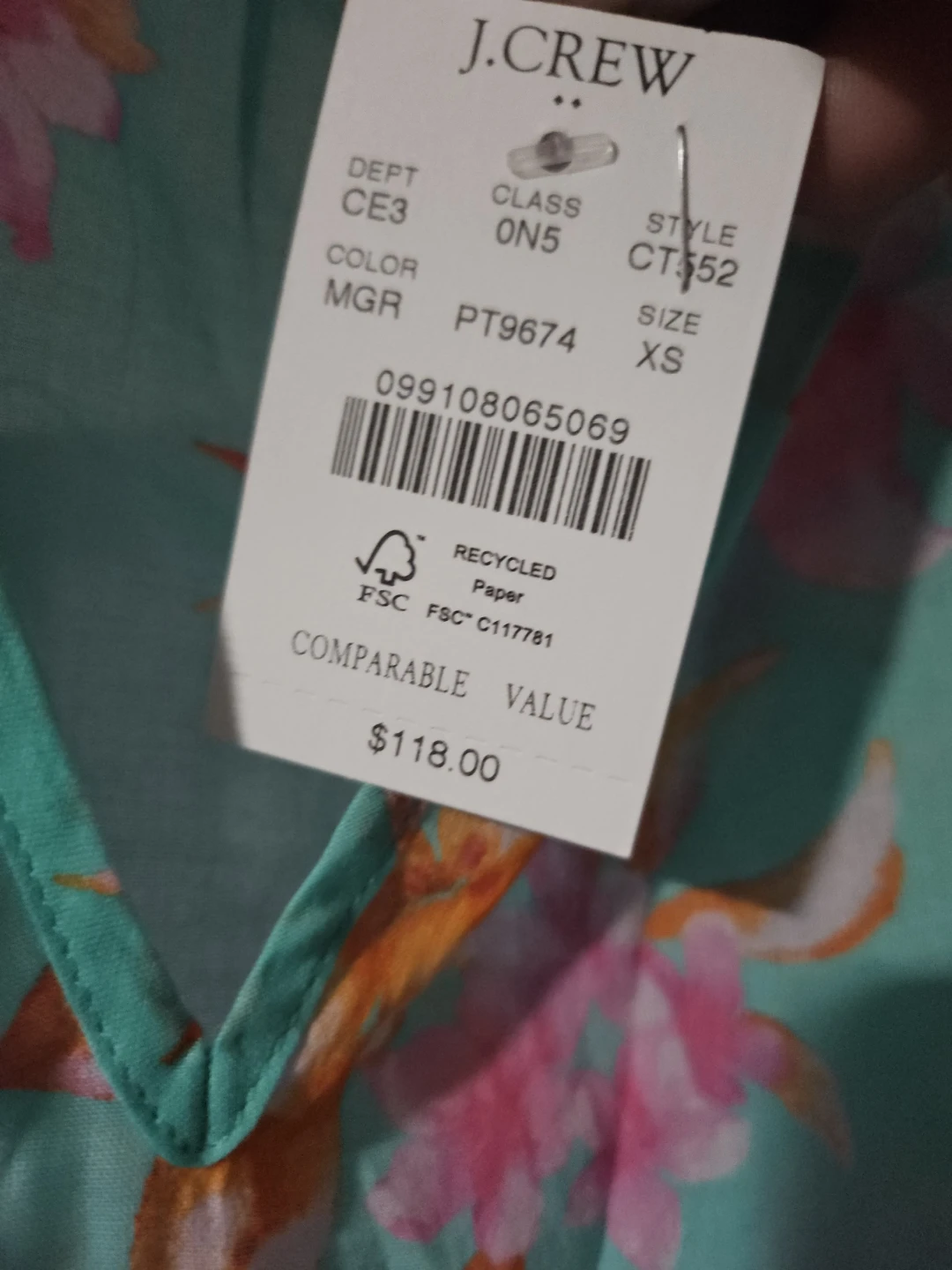J. Crew Turquoise Floral Ruffle Sleeve Dress - photo 3