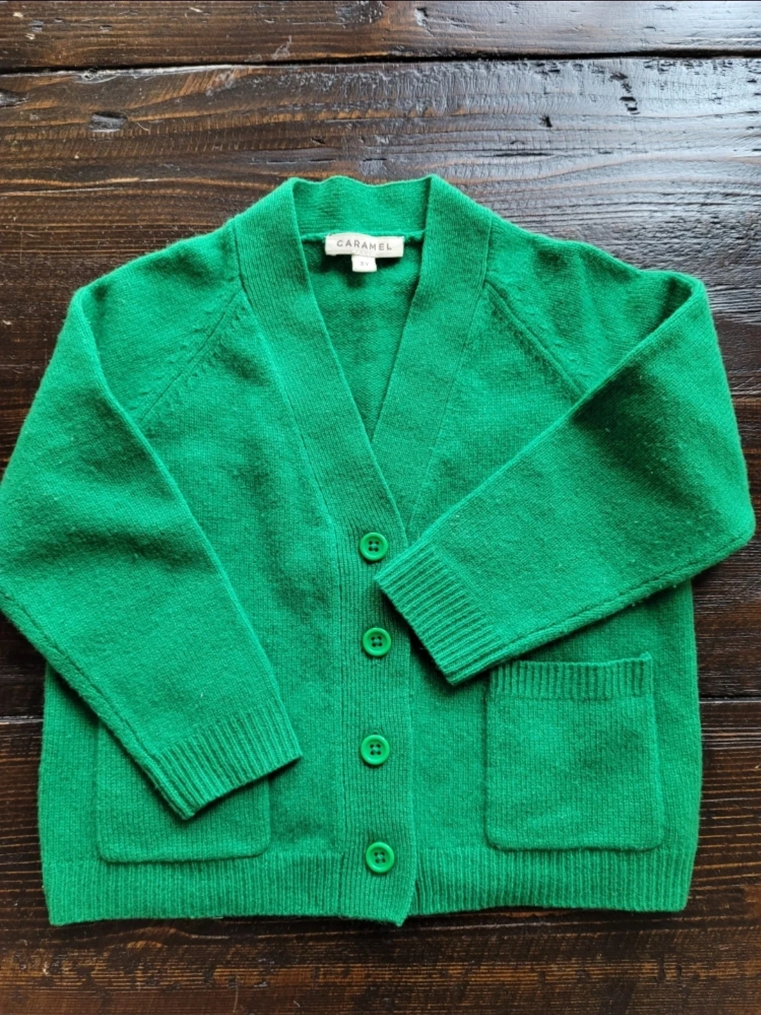 Caramel Kids Green Cardigan Size 3Y