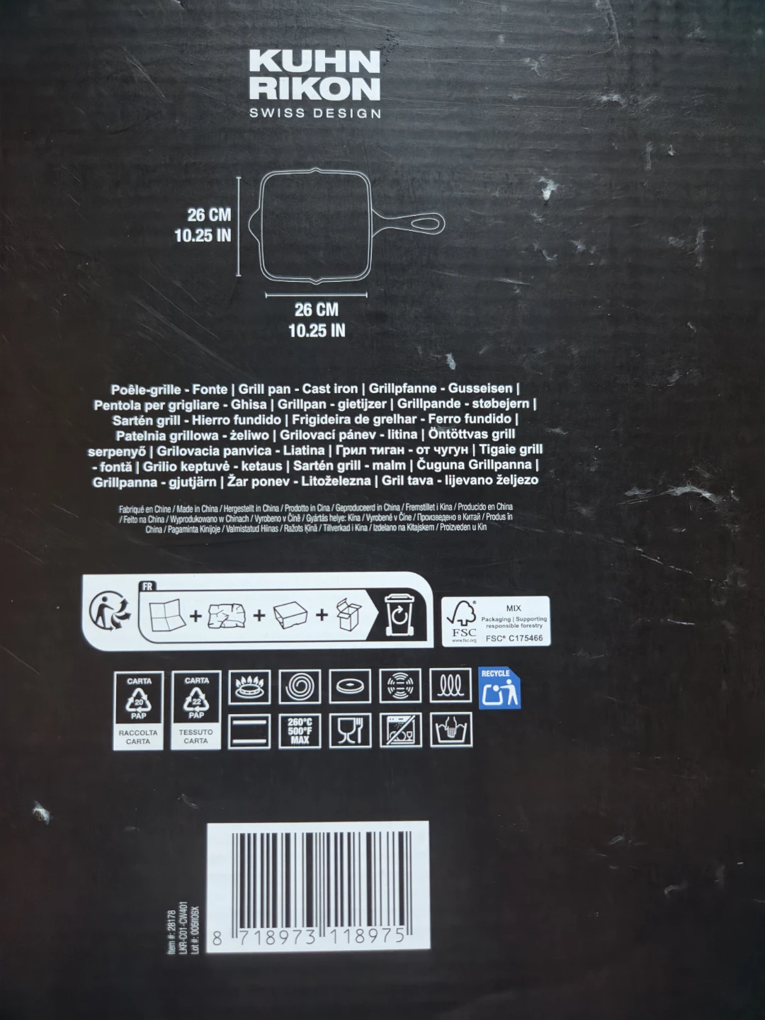 Kuhn Rikon Swiss Design Cast Iron Grill Pan 26cm - photo 2