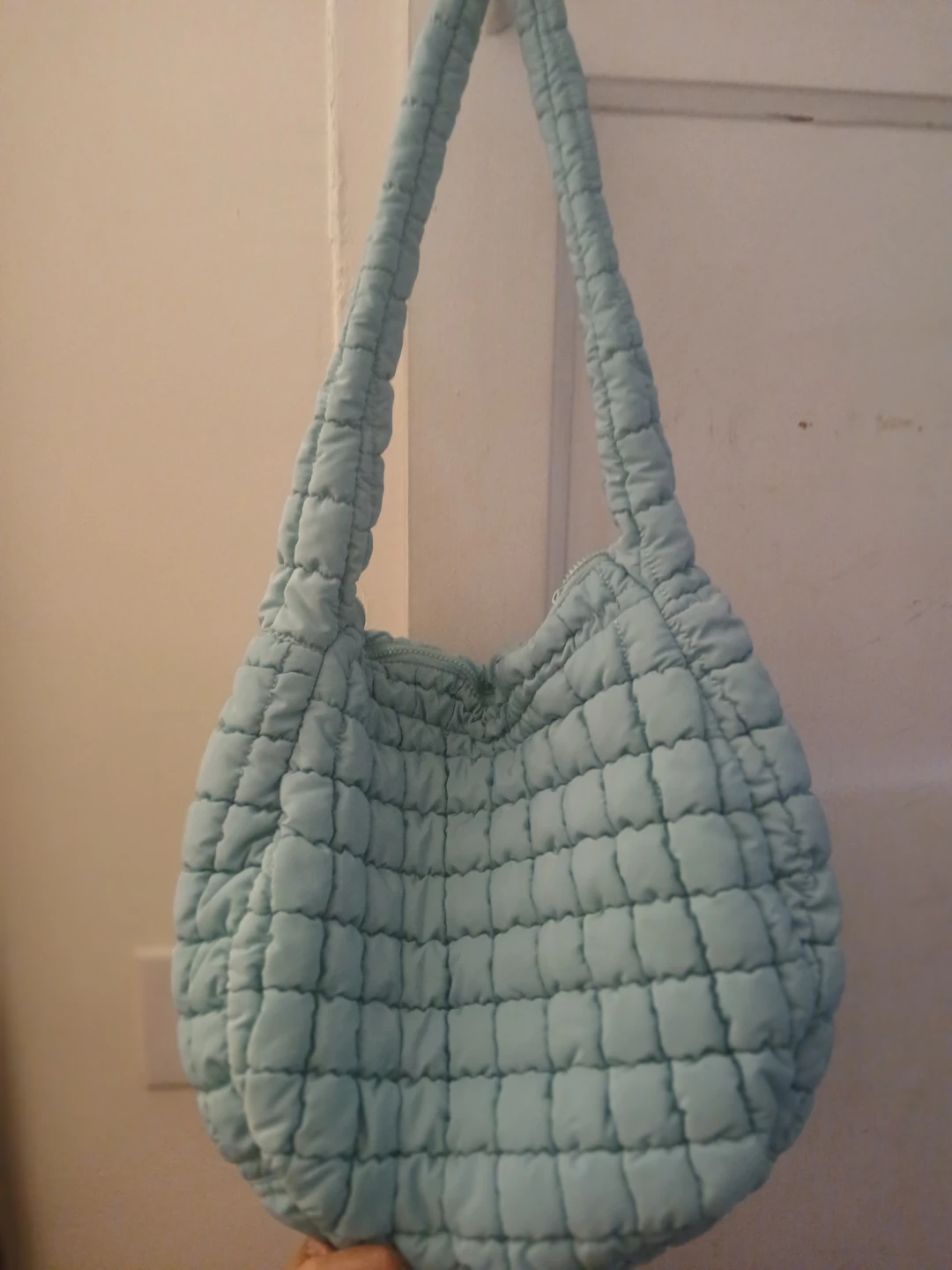Quilted Shoulder Bag - Light Blue