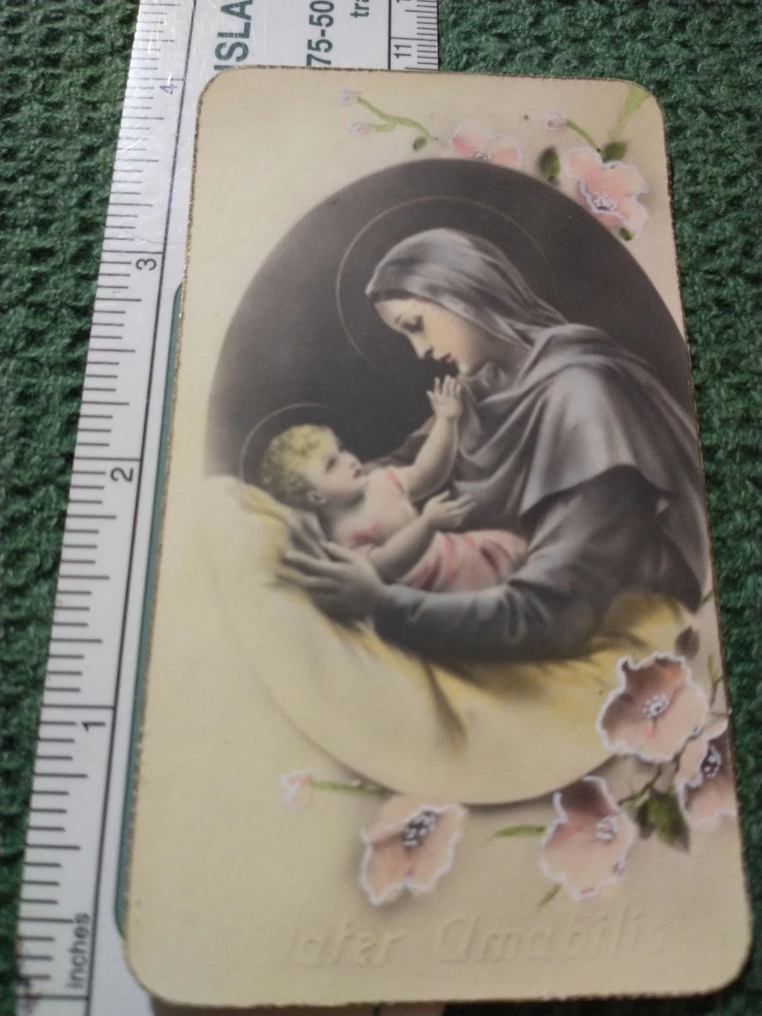Antique Religious Card with WWII 1944 Handwritten Note - photo 2