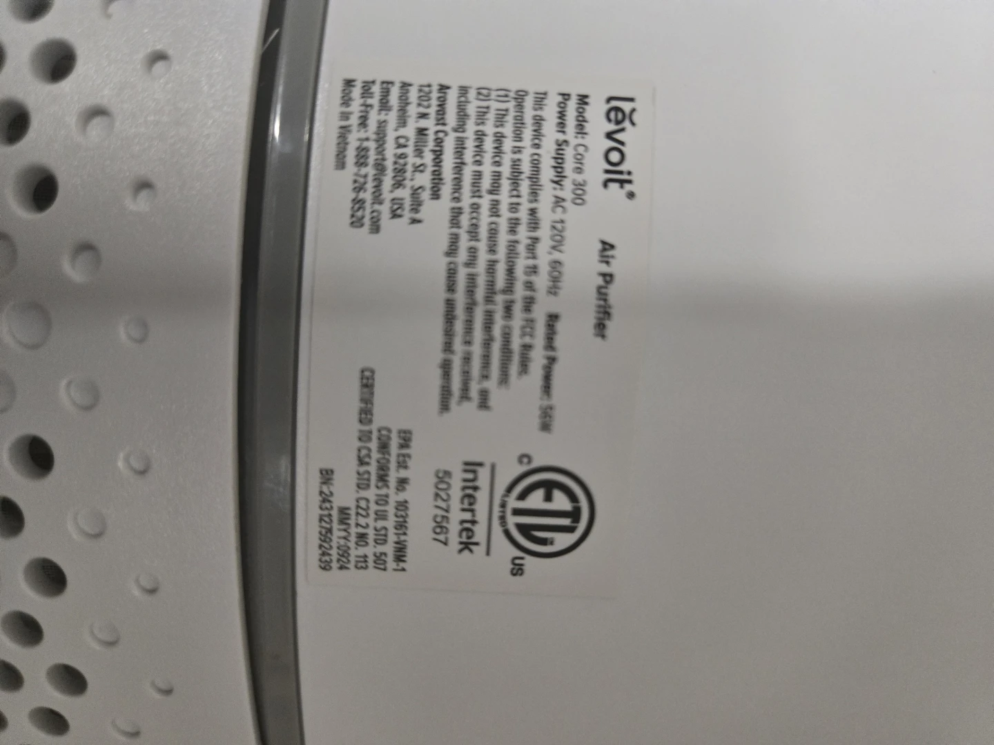 Levoit Core 300 True HEPA Air Purifier - photo 3