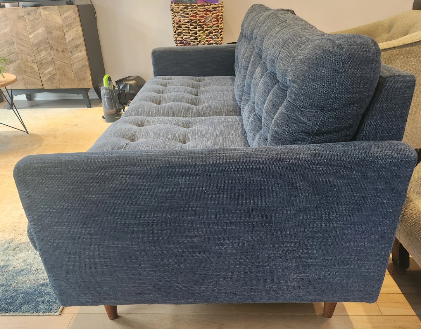 Blue Tufted Sofa & 8x10 Area Rug - photo 4