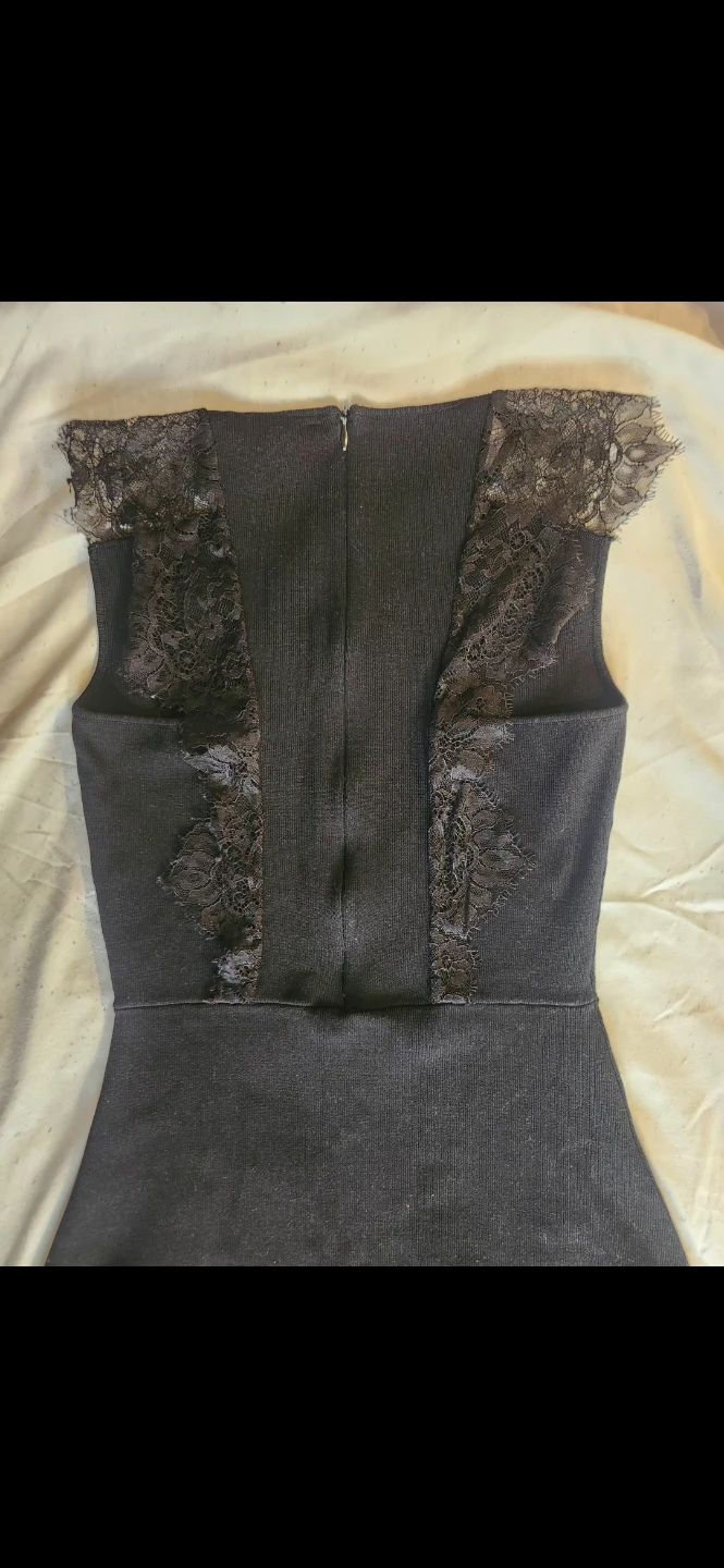 Zara Knit black lace sleeveless dress small - photo 3