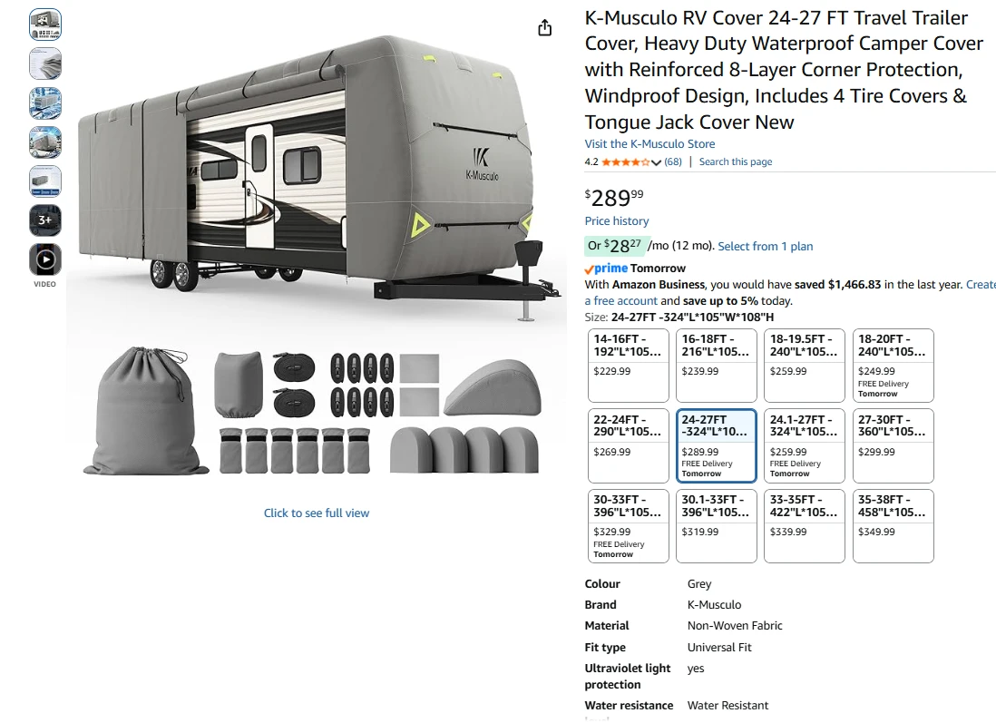 Four-Season Camper Cover - 24-27 FT RV - photo 2