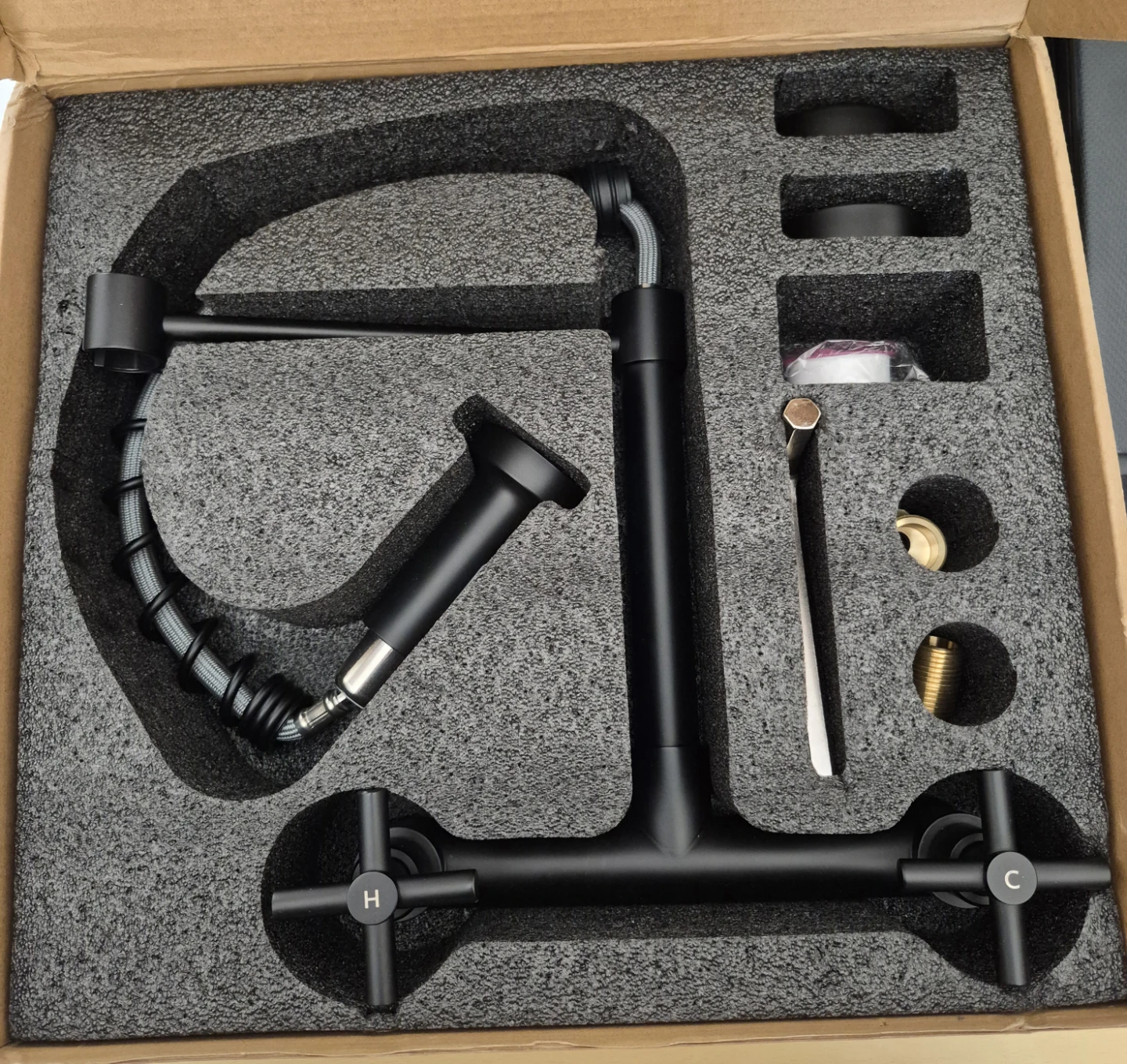 HURRAN 2-Handle Wall-mounted Kitchen Faucet - photo 2