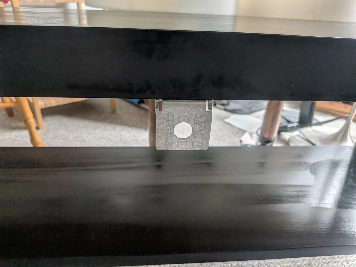 Black Console Table with Shelf - photo 2