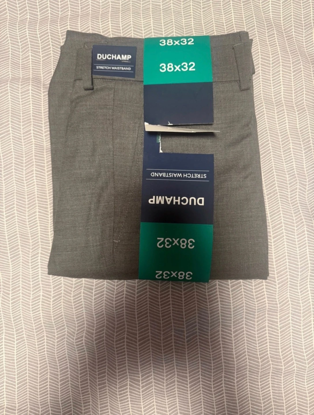 DUCHAMP Grey Stretch Waistband Trousers - 38x32