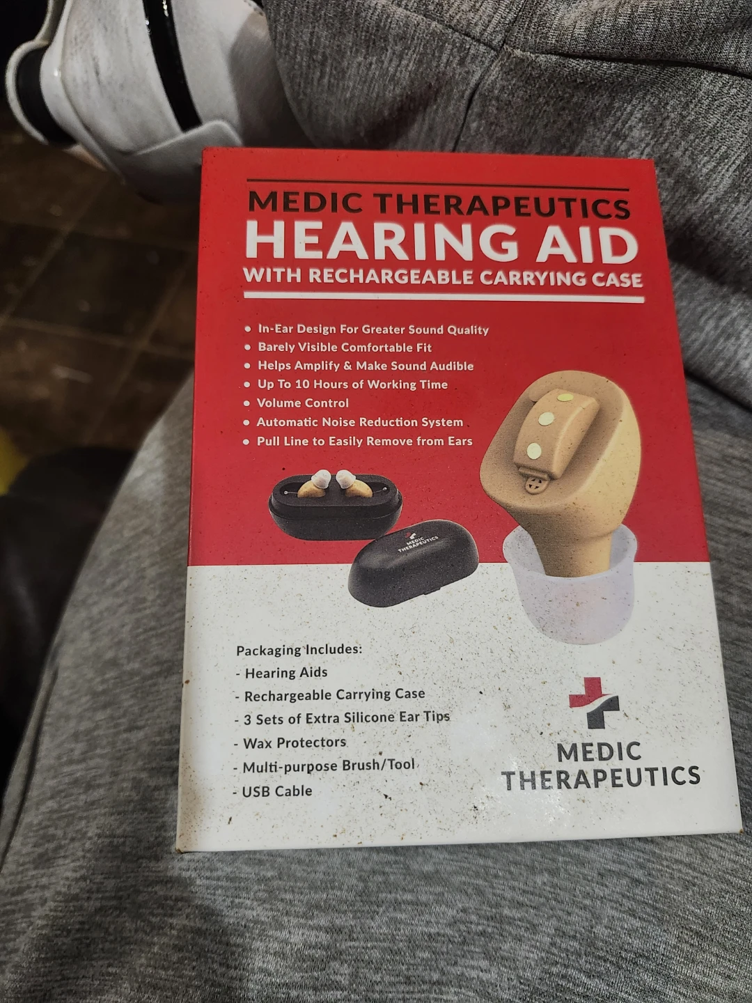 Medic Therapeutics Rechargeable Hearing Aid with Case