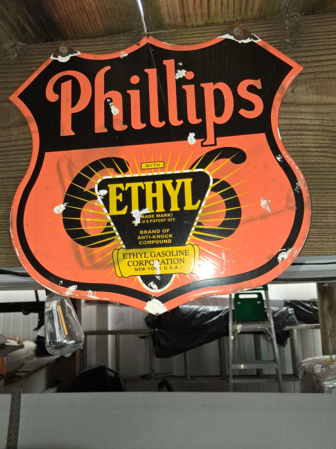 Phillips "WITH ETHYL" Gasoline Corporation Sign
