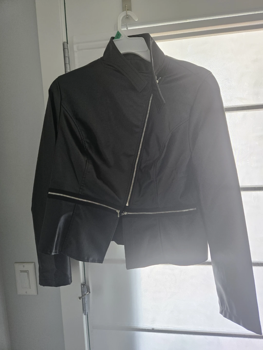 SHEIN CURVE Black Faux Leather Biker Jacket - photo 3