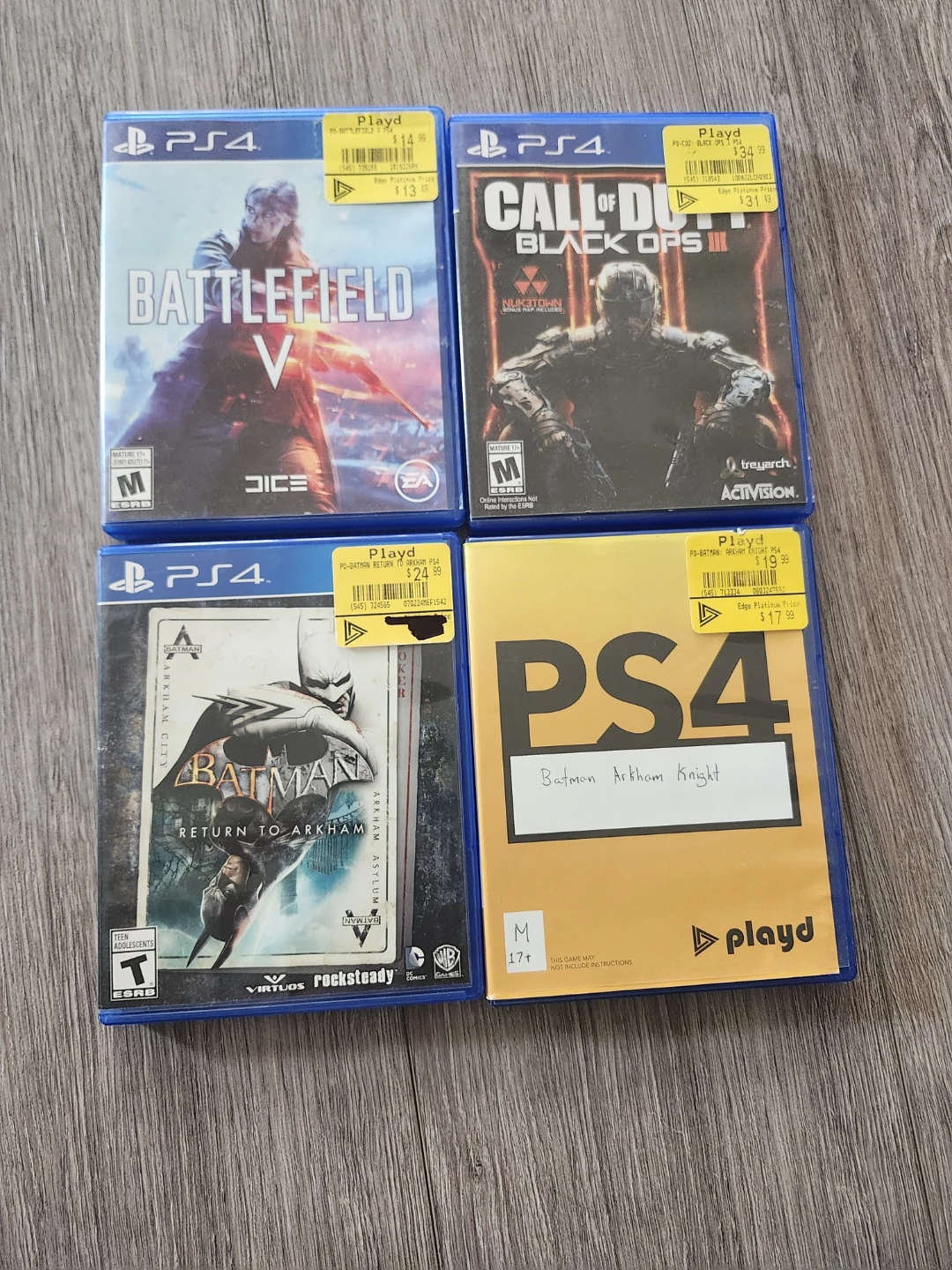 PlayStation 4 Games Bundle - Battlefield V, Call of Duty, Batman