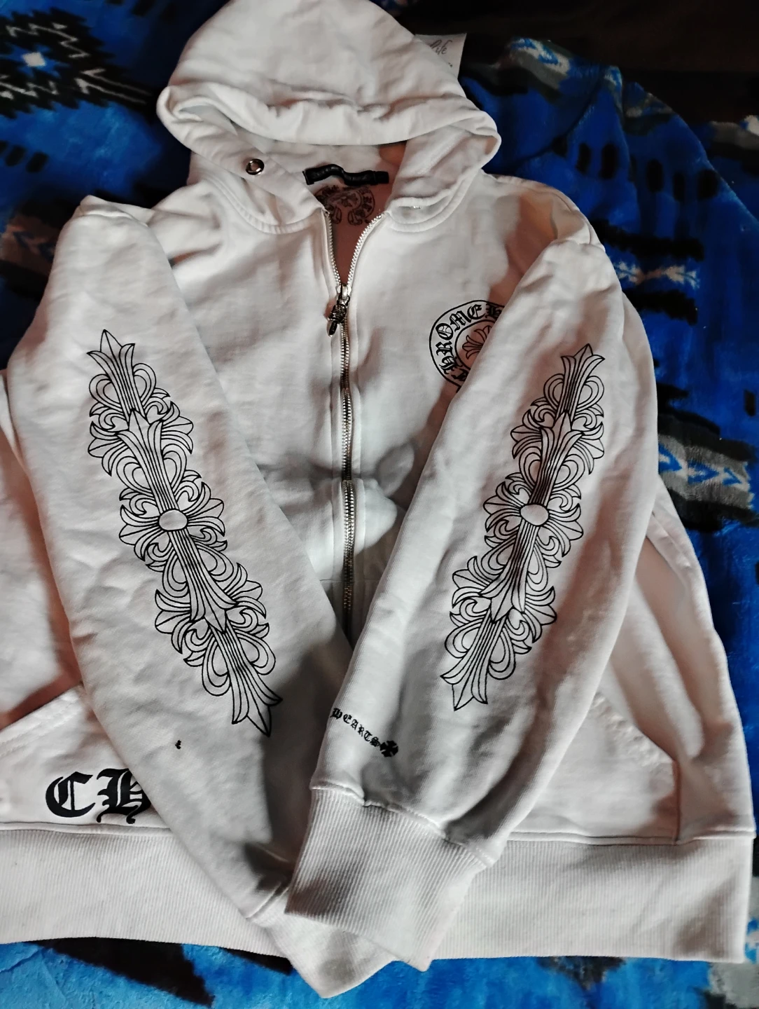 White Chrome Hearts Zip-Up Hoodie - photo 4