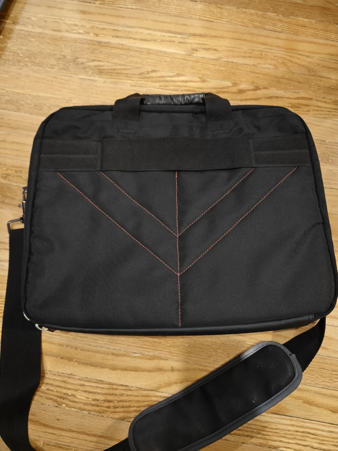 Black Laptop Bag with Red Accents