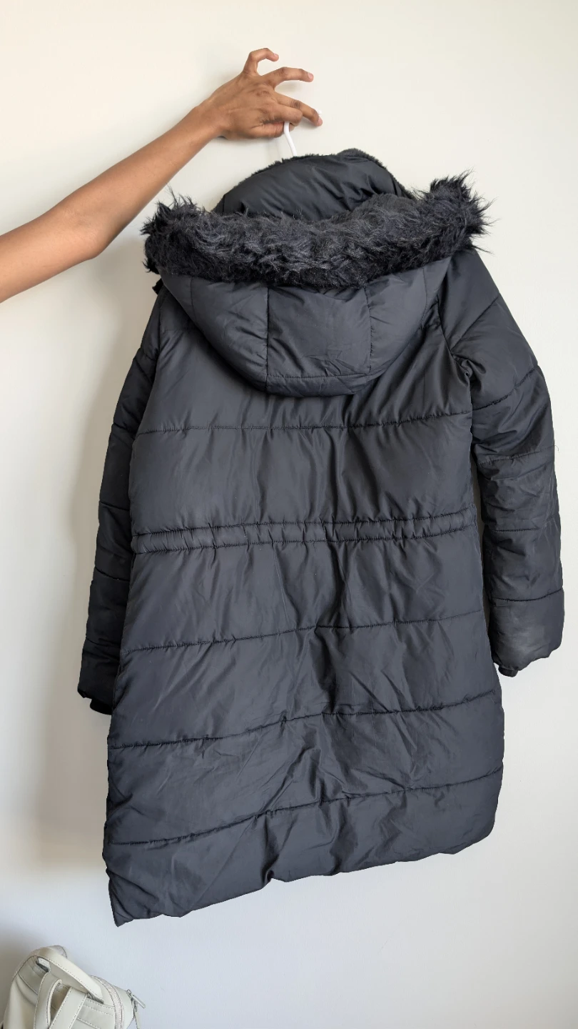 Hollister Puffer Coat with Fur Hood - Black - photo 2