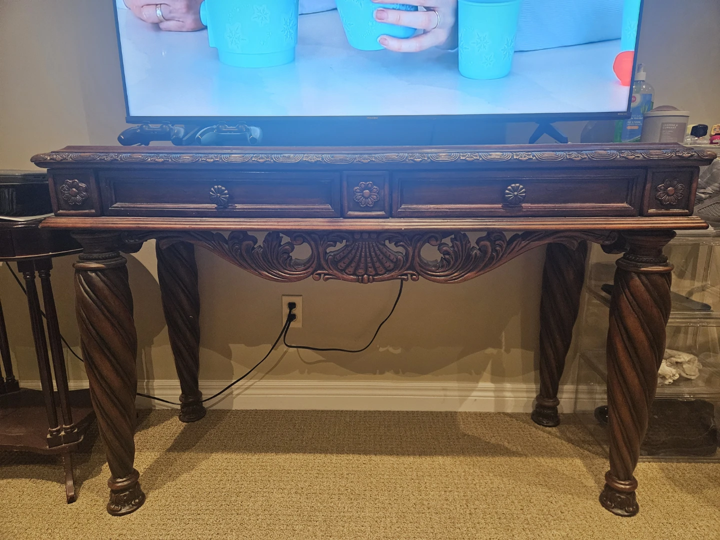Ornate Wooden Console Table