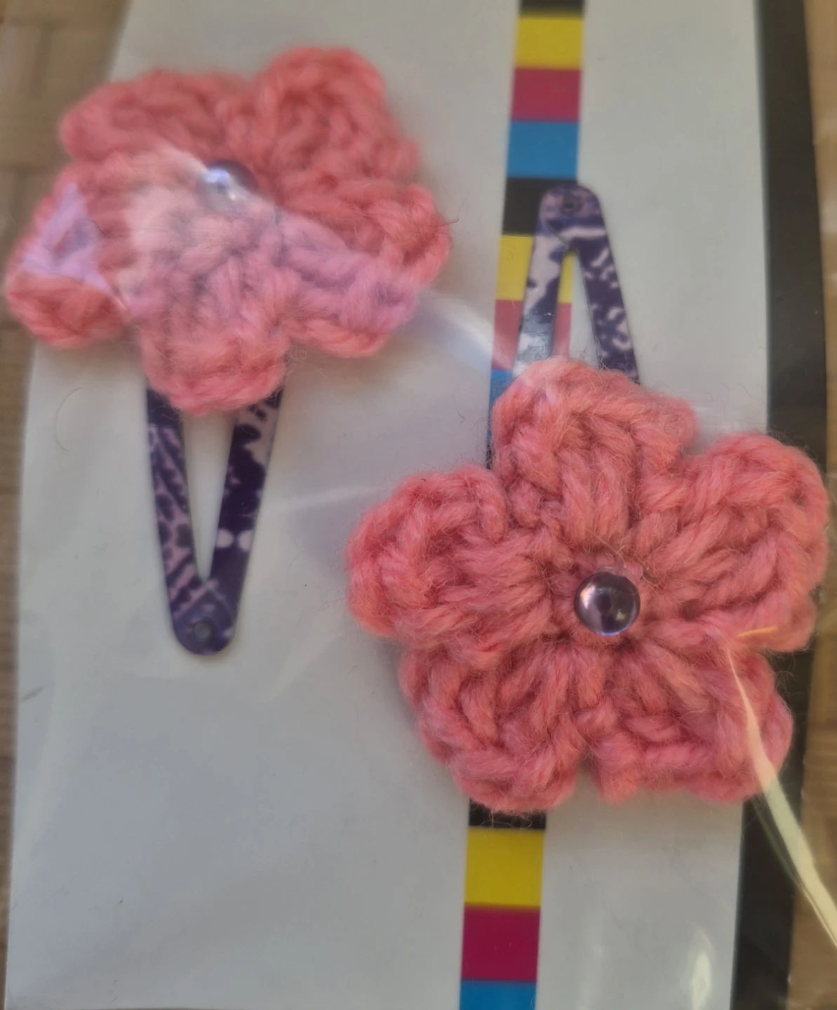 New Handmade Crochet Flower Hair Clips - Set of 2 - photo 5