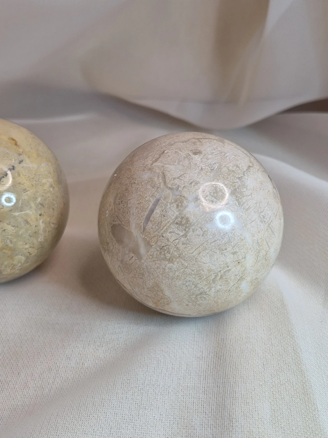 Pair of 2 1/2" Round Solid Marble Balls Decor - photo 3
