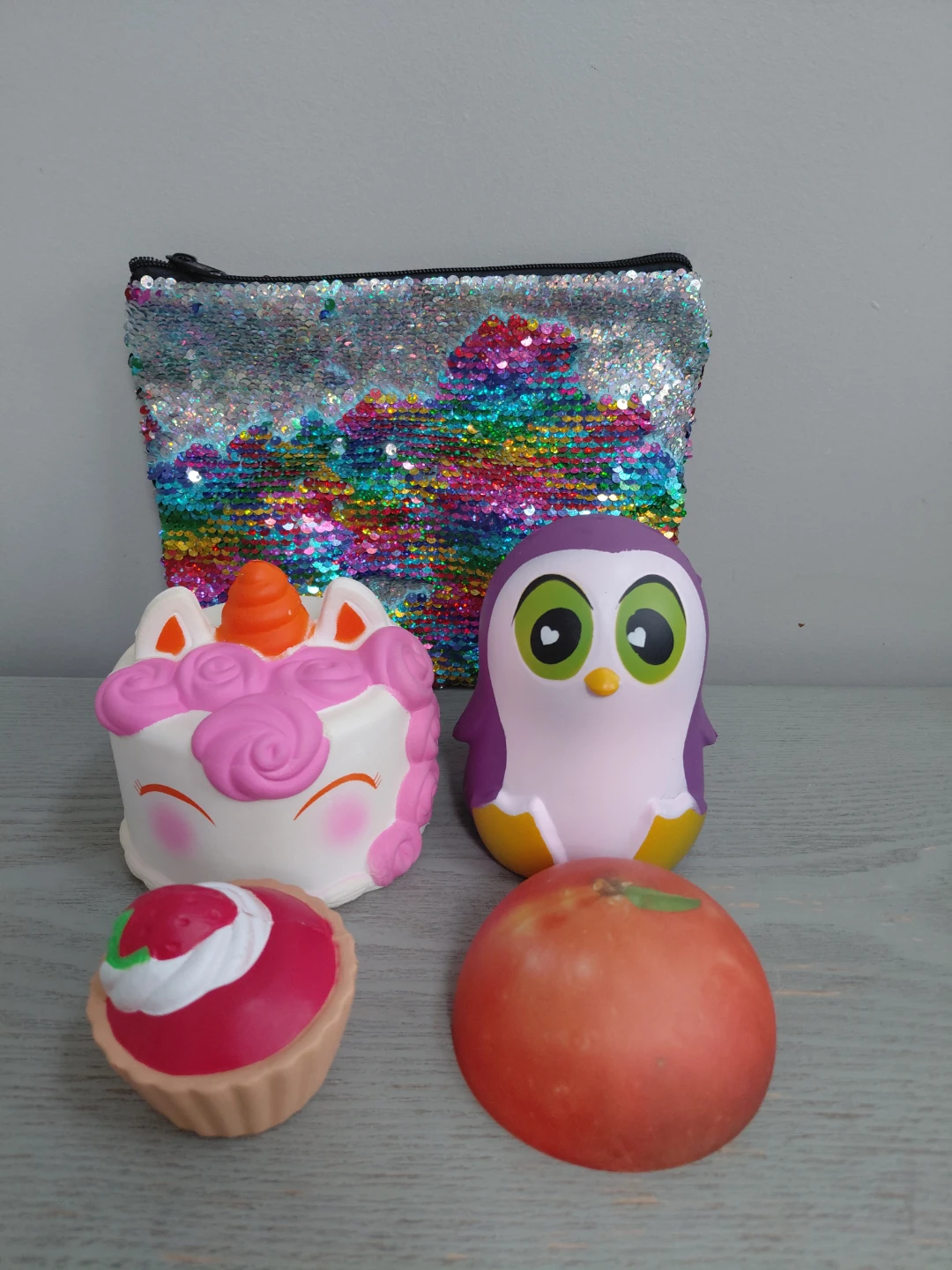 Squishy Toys and Sequin Pouch Bundle