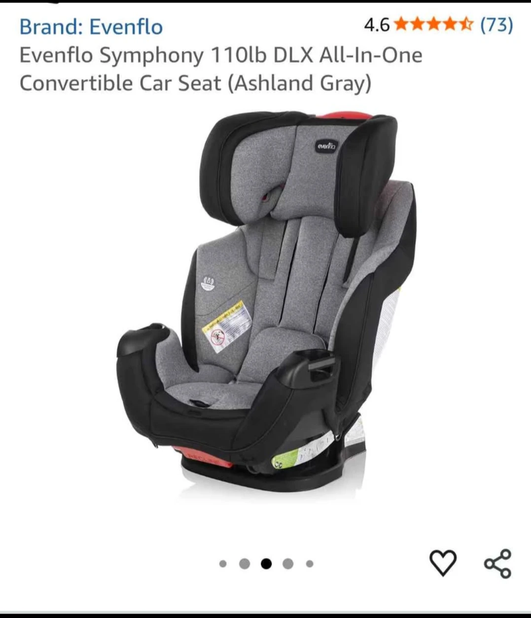 Evenflo Symphony DLX All-In-One Convertible Car Seat - photo 5
