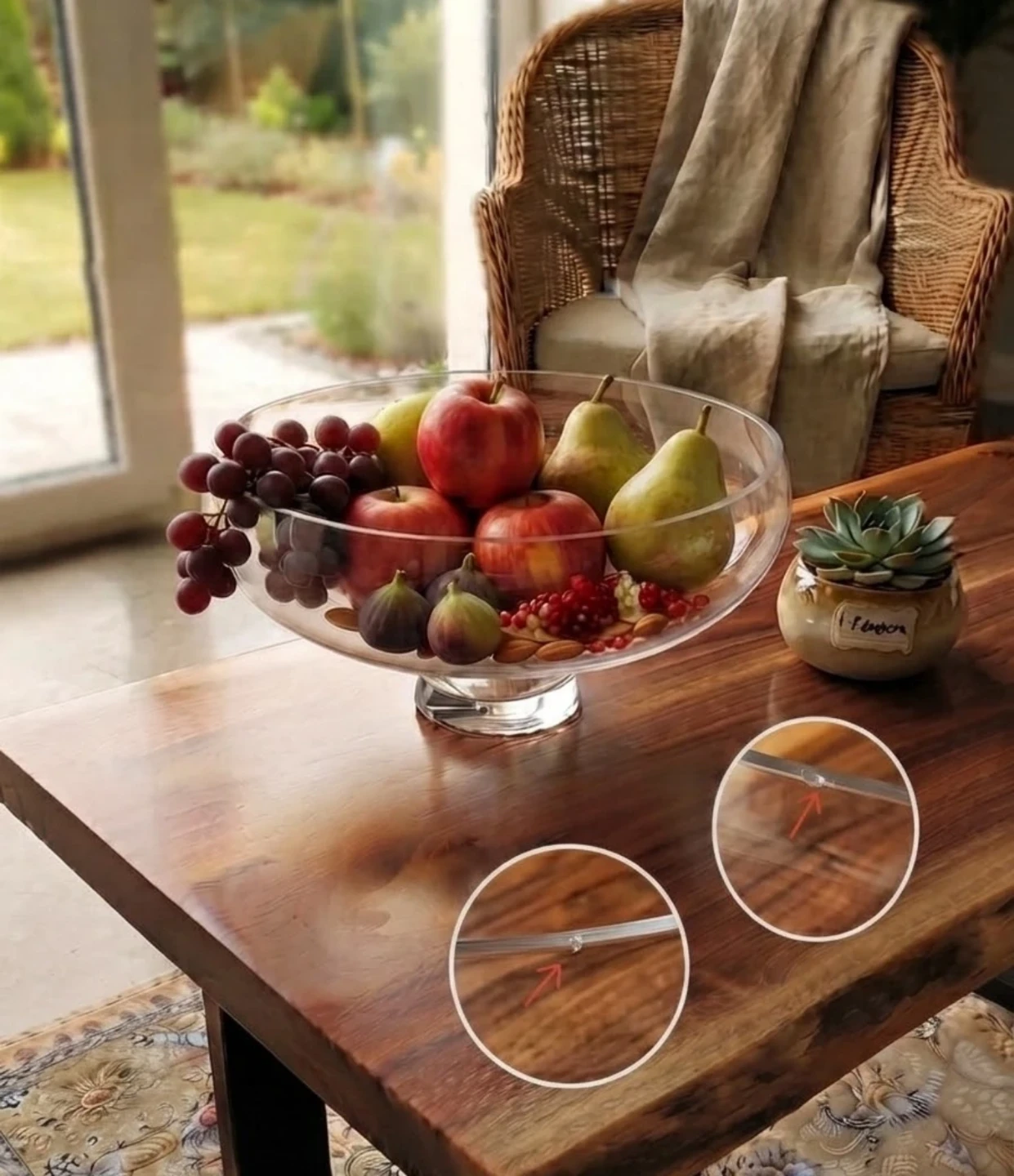 Large Glass Fruit Bowl