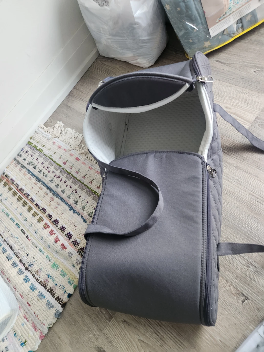Grey Portable Baby Bassinet