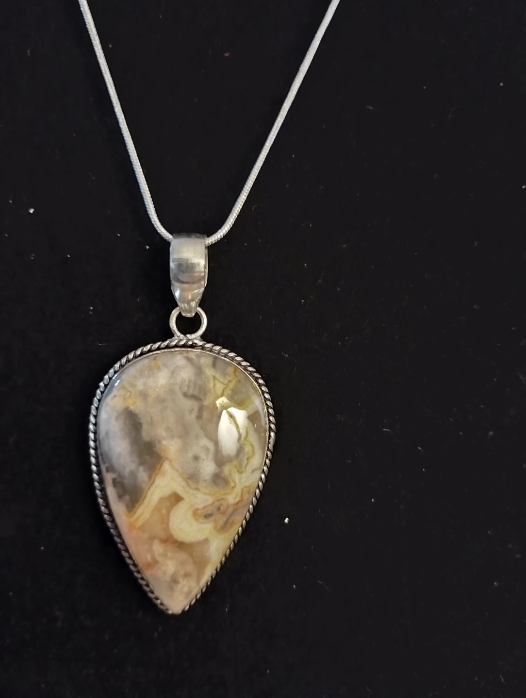Sterling Silver Crazy Lace Agate Necklace