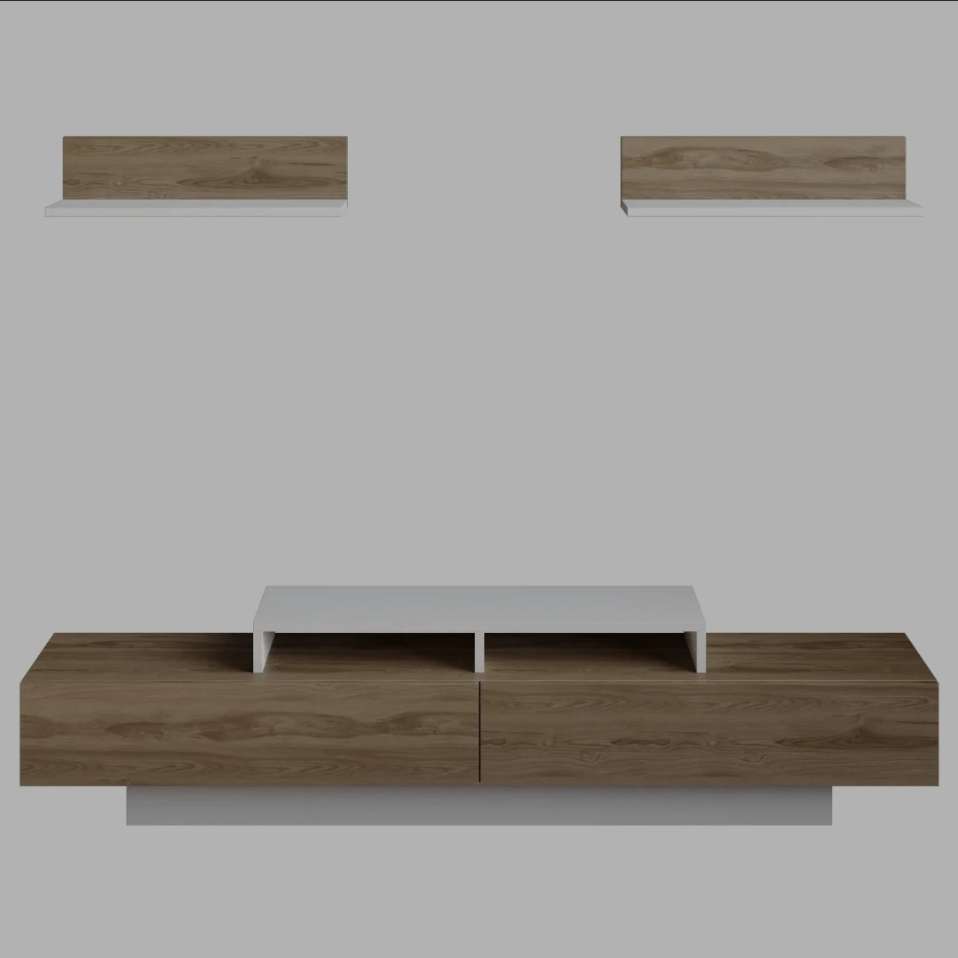 Decorotika Lusi 71" Wide TV Stand with 2 Wall Shelves - photo 2