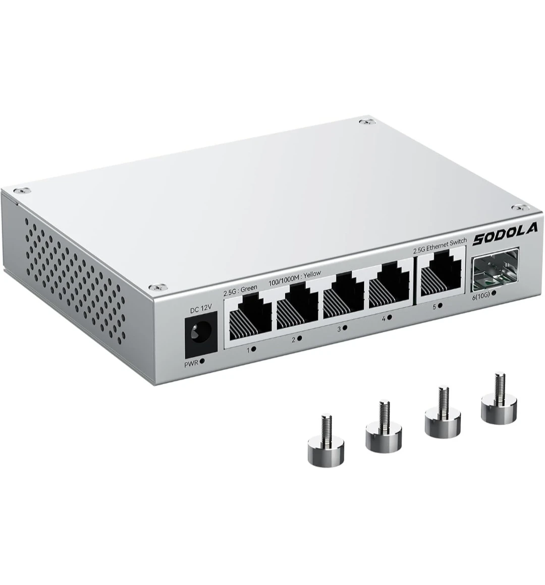 SODOLA 6-Port 2.5G Ethernet Switch with 10G SFP+ Port