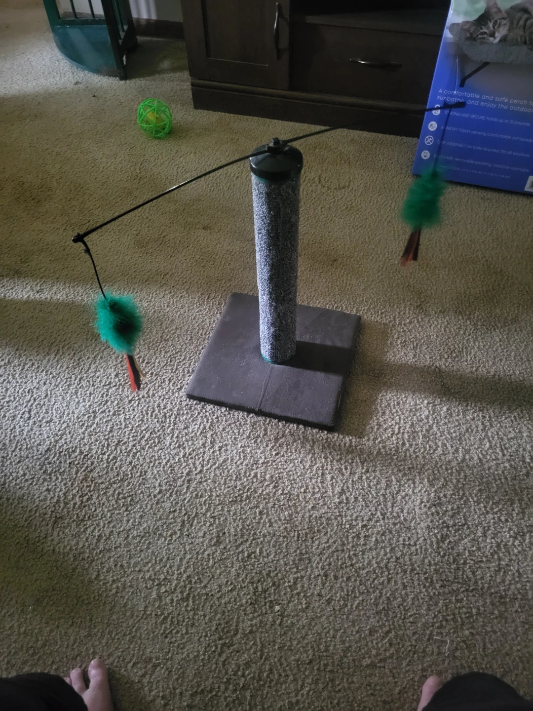 Cat Scratching Post with Dangling Toys