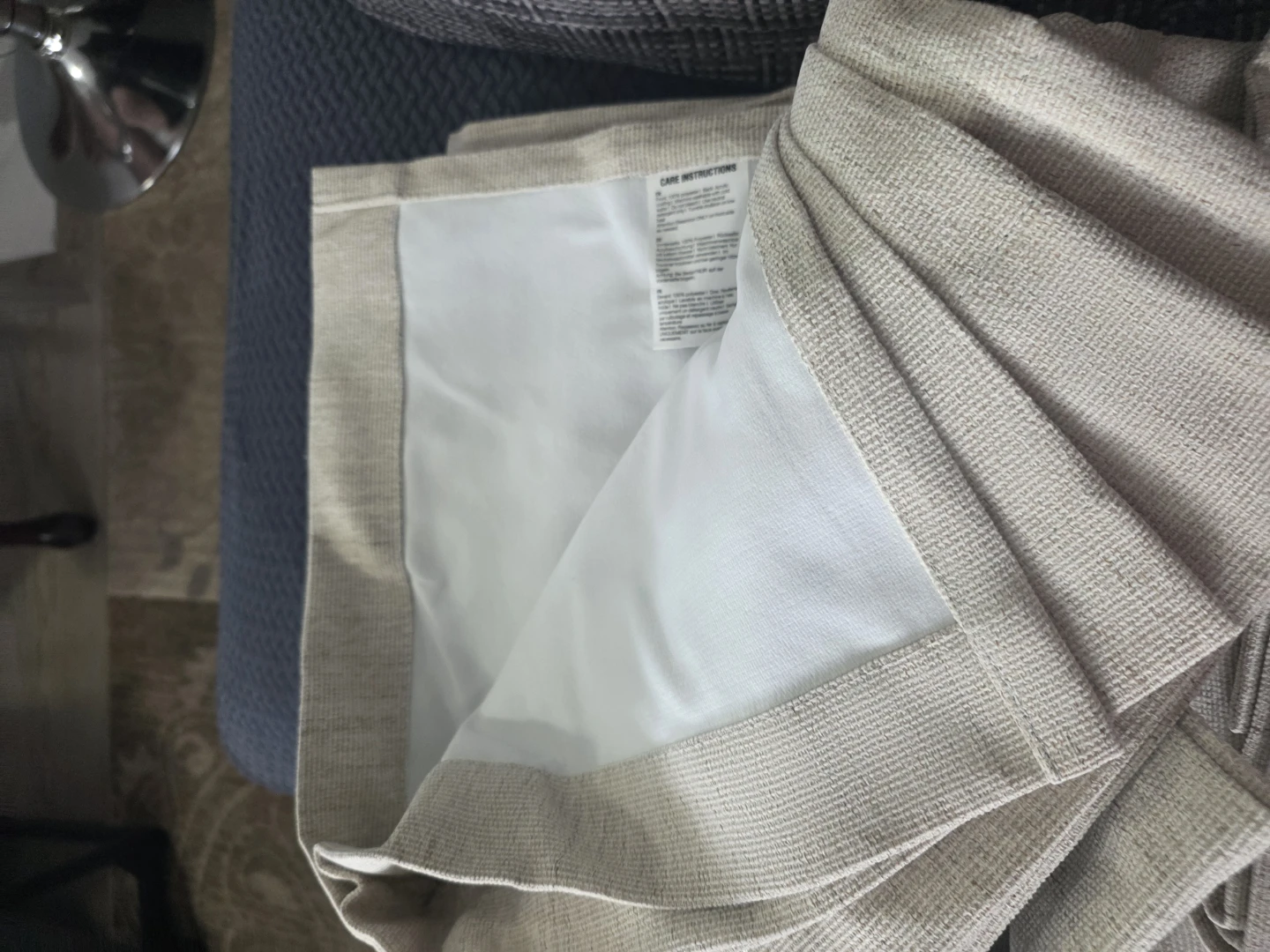 Set of 2 Beige Grommet Top Curtains - photo 2