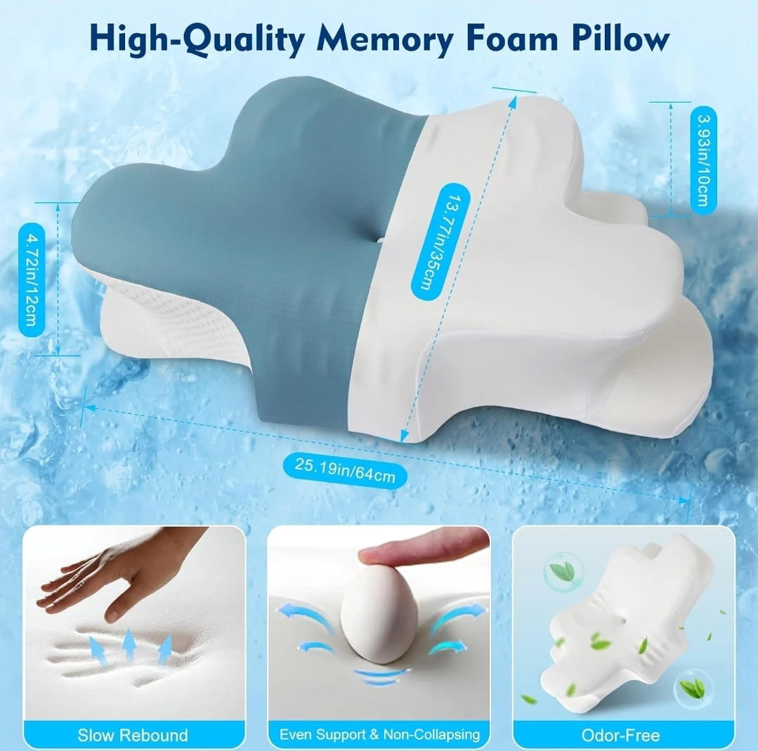Cervical Memory Foam Pillow for Neck and Shoulder Pain - photo 3