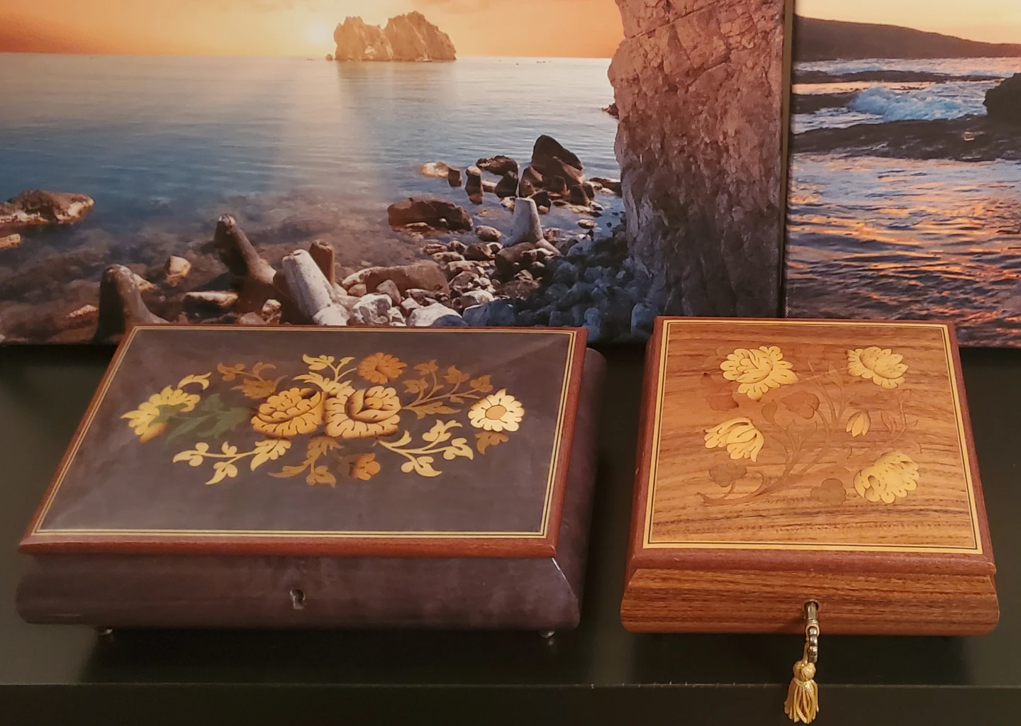 Character Pieces - 1970's Vintage Italian Wood Musical Boxes