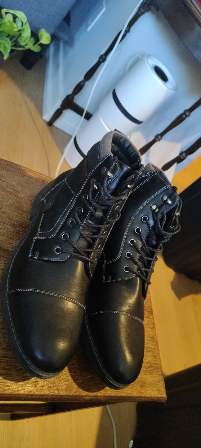 Black Men's Lace-up Ankle Boots - photo 2