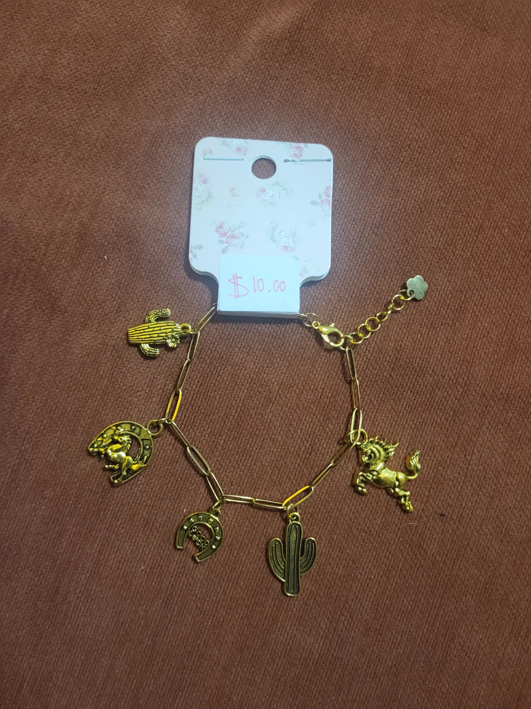 Hand made Gold-tone Charm Bracelet