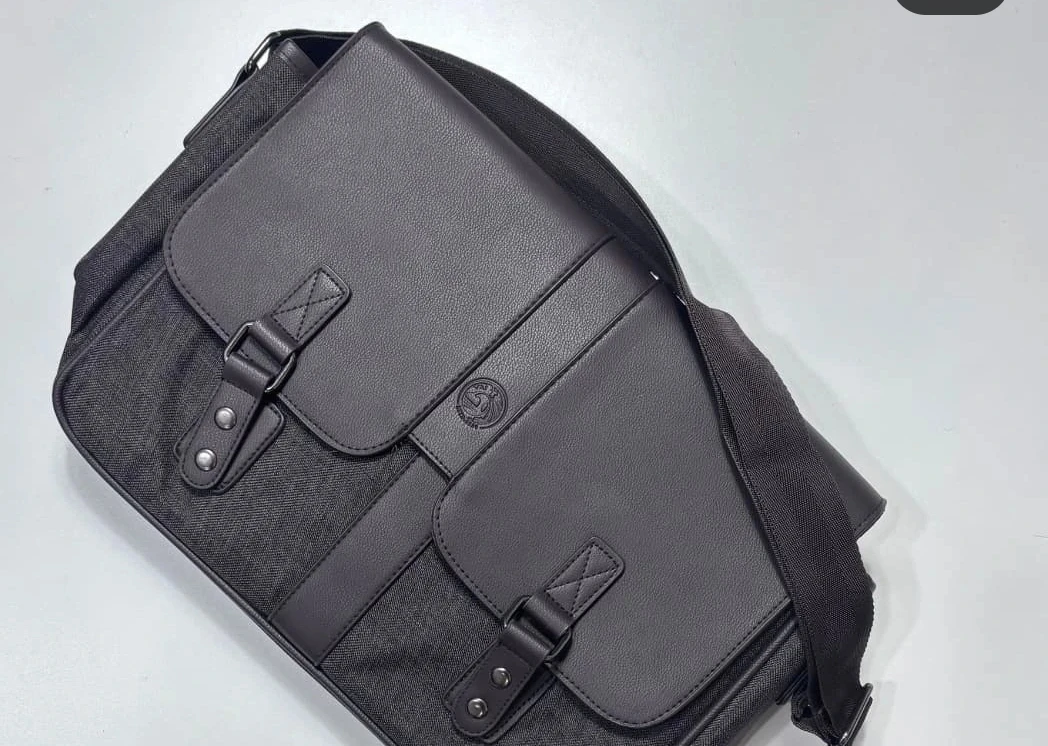 Men's Dark Grey Messenger Bag