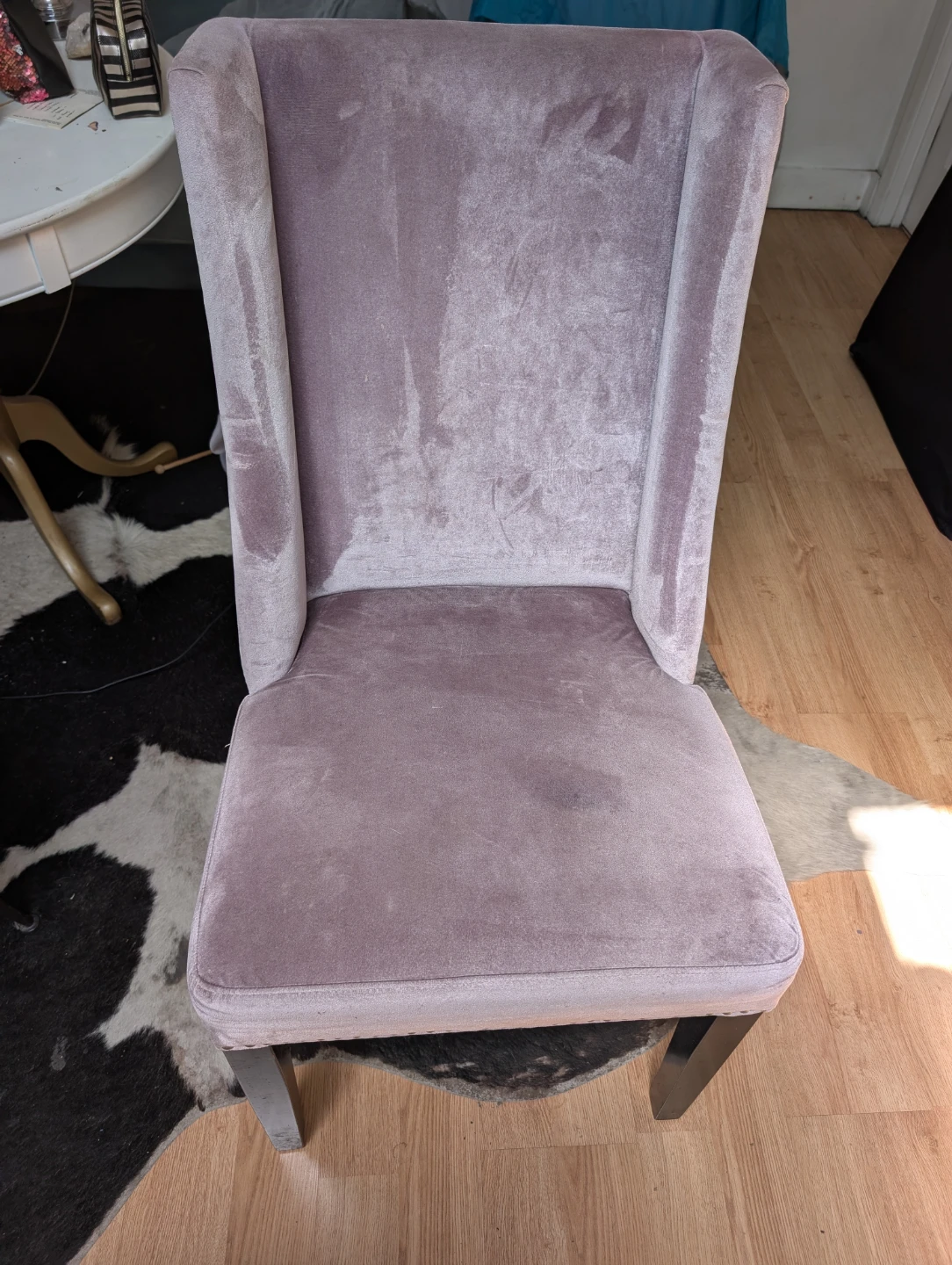 Mauve Velvet Wingback Dining Chair