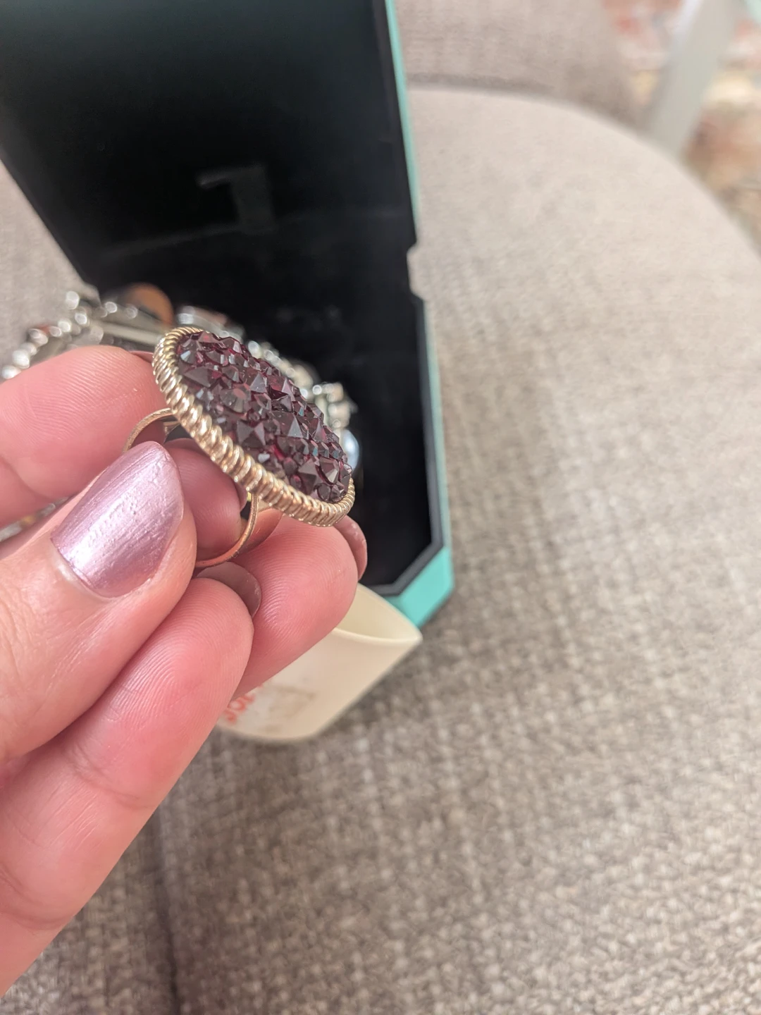 Red Gemstone Statement Ring size 5 - photo 5