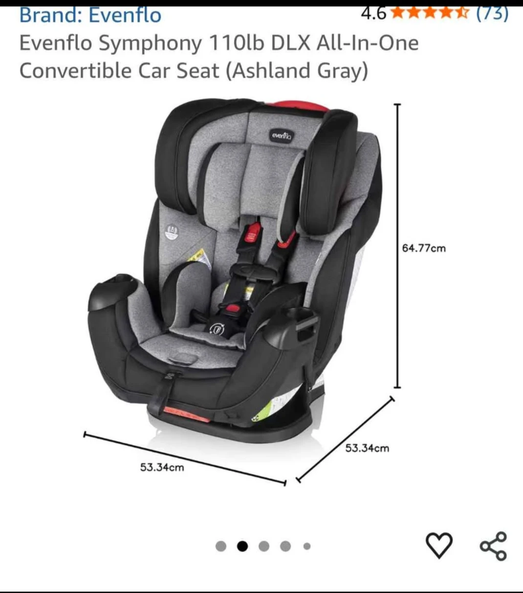 Evenflo Symphony DLX All-In-One Convertible Car Seat - photo 2
