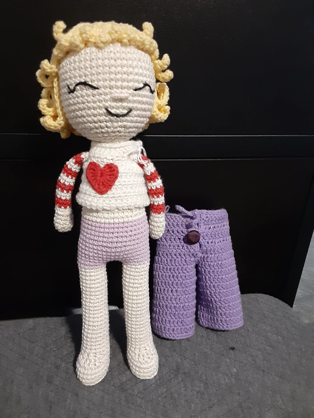 Handmade Crochet Doll with Removable Pants