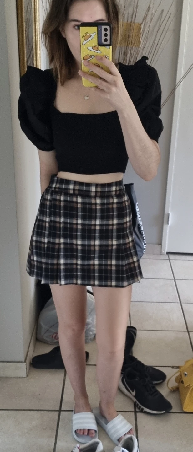 Oak + Fort Plaid Mini Skirt - Size S/P