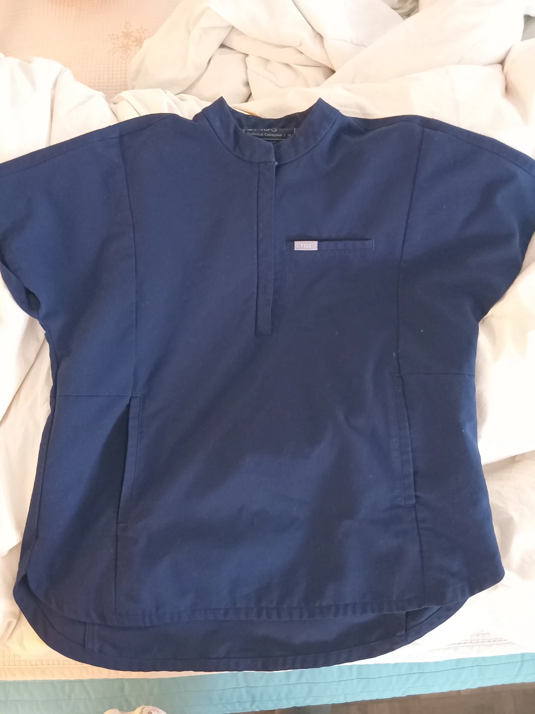 FIGS Technical Collection Scrub Top - Navy Blue