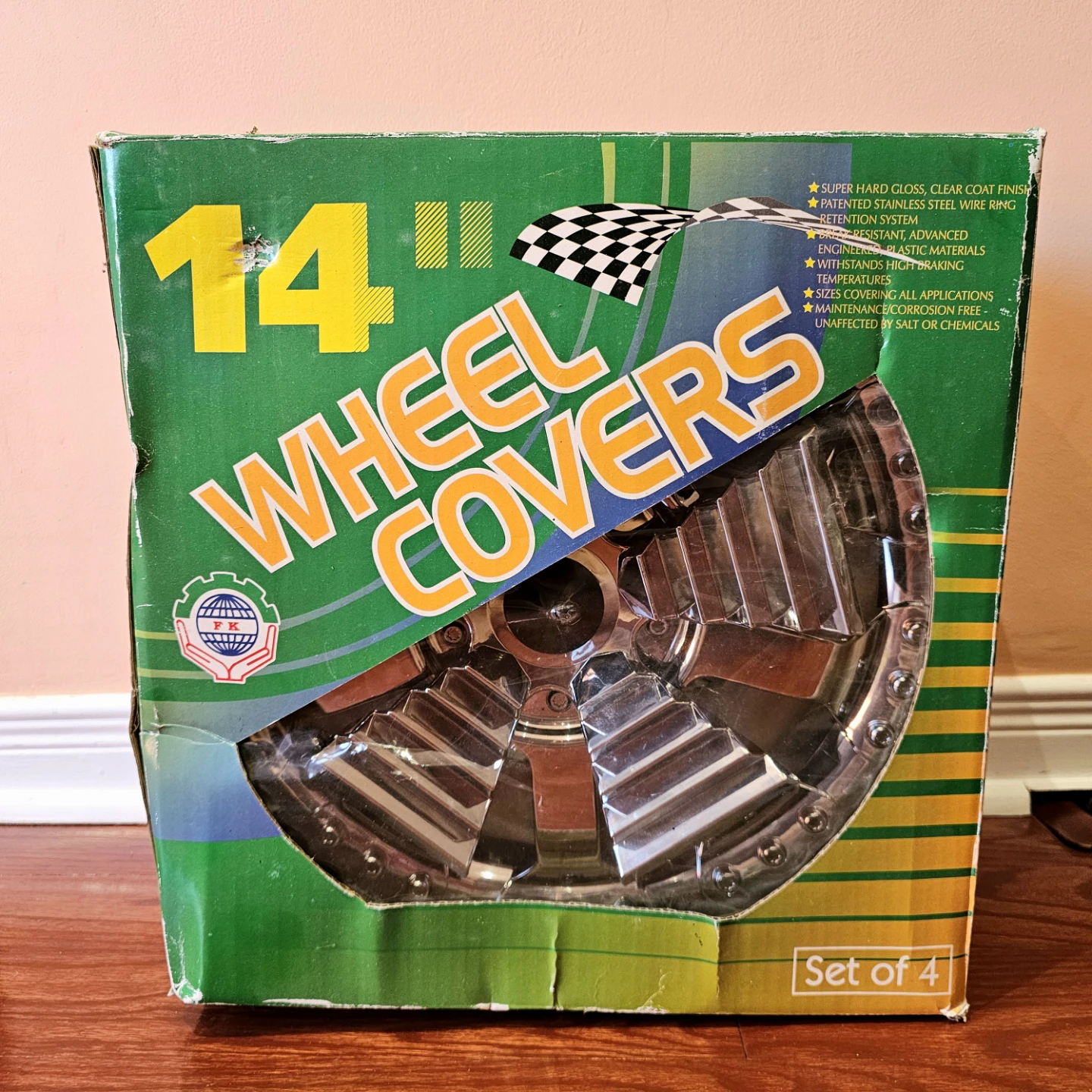 14" Chrome Spinning Hubcaps Wheel Cover Set of 4 - photo 2